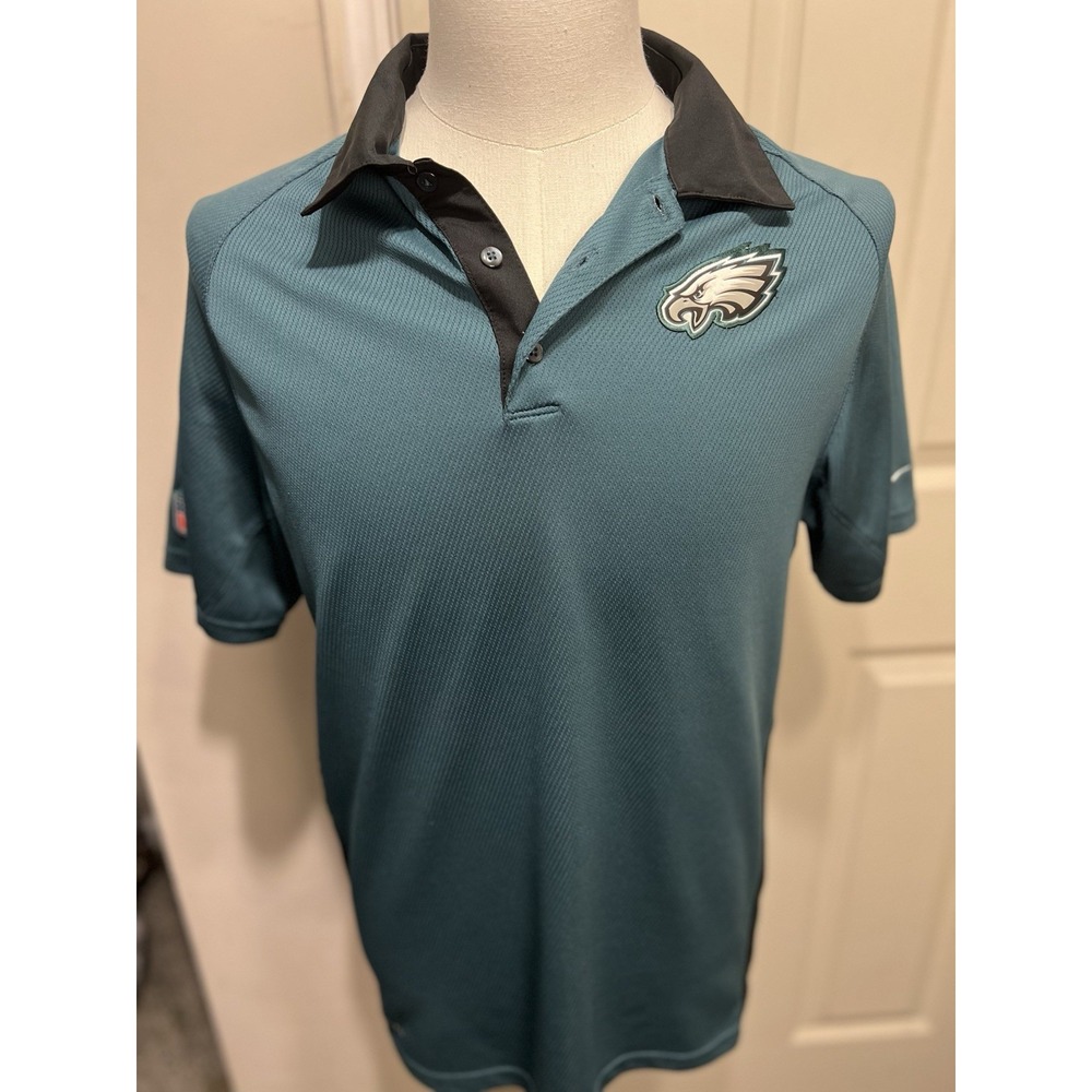 NFL On Field Apparel Nike Dri Fit Eagles Polo Shirt Sport Football Athletic